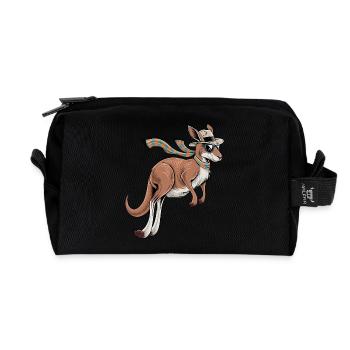 Kangourou élégant - Trousse de toilette en tissu recyclé - noir - Devant