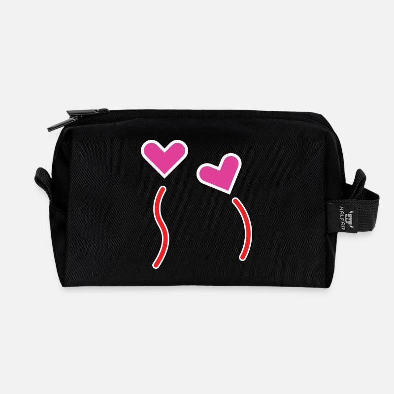Sweet Couple 00 - Recycled Toiletry Zip Bag - black