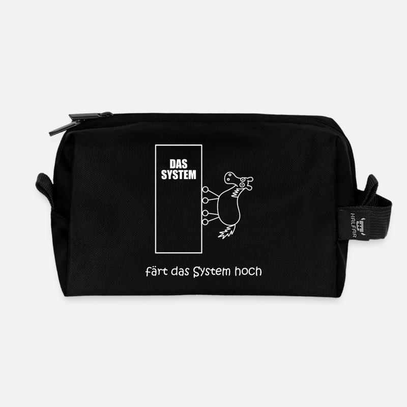 färt das system hoch, Pferd im IT-System, Netzwerk - Recycelte Kulturtasche - Schwarz