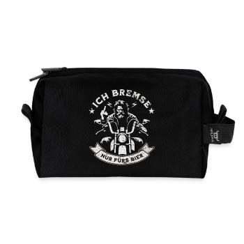ICH BREMSE NUR FÜRS BIER Biker und Motorrad - Recycelte Kulturtasche - Schwarz - Vorne