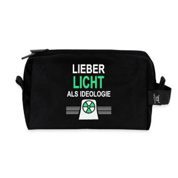 Lieber Licht als Ideologie - Ja zu Atomkraft - Recycelte Kulturtasche - Schwarz - Vorne