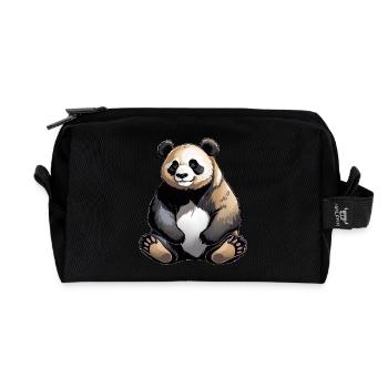 Panda - Cute Animal Design - Recycelte Kulturtasche - Schwarz - Vorne