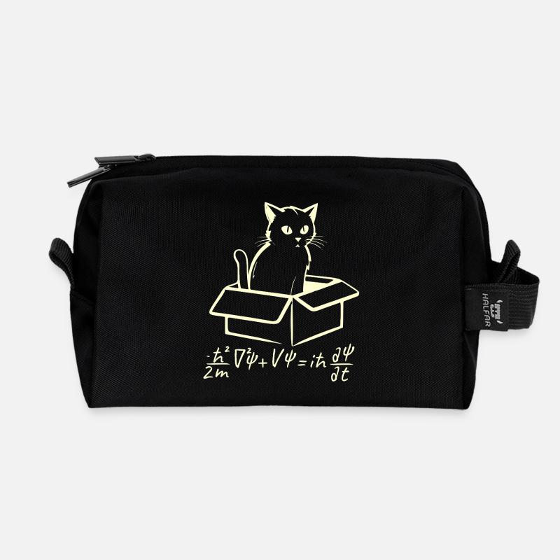 Le chat de Schrödinger - Trousse de toilette en tissu recyclé - noir