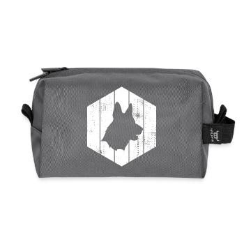 German Shepherd - Recycled Toiletry Zip Bag - anthracite - Front