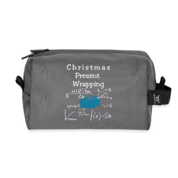Funny Math Christmas Present Wrapping - Recycled Toiletry Zip Bag - anthracite - Front