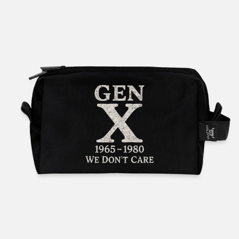 Generation X - We don't care - Recycled Toiletry Zip Bag - black