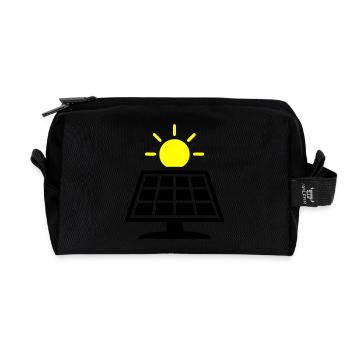 Photovoltaic System Solar Panels - Recycled Toiletry Zip Bag - black - Front