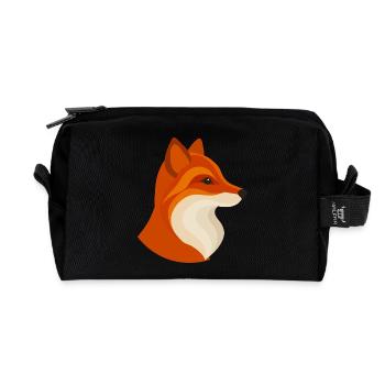 Renard moderne – géométrique et élégant - Trousse de toilette en tissu recyclé - noir - Devant