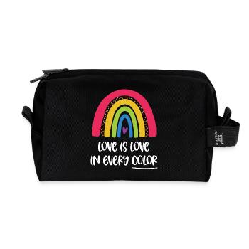Mois de la fierté LGBTQ - L’amour, c’est l’amour dans toutes les couleurs - Trousse de toilette en tissu recyclé - noir - Devant