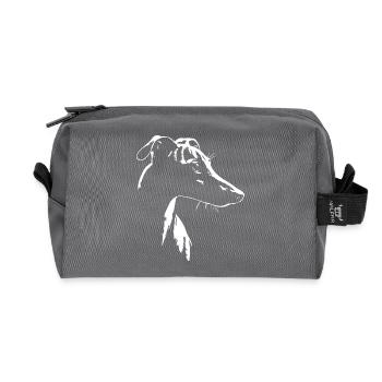 Whippet Silhouette Windhunde Hund Hunde Wilsigns - Recycelte Kulturtasche - Anthrazit - Vorne