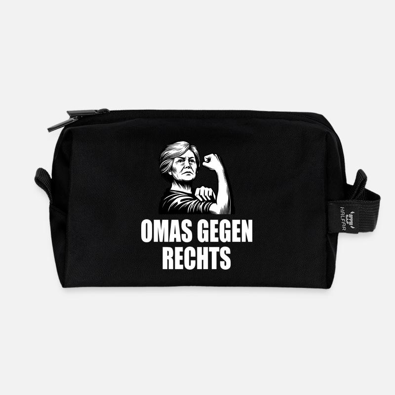 Omas gegen rechts - Recycelte Kulturtasche - Schwarz