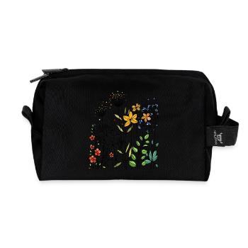 Blumen - Recycelte Kulturtasche - Schwarz - Vorne