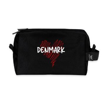 J’adore le Danemark, fier Danois - Trousse de toilette en tissu recyclé - noir - Devant