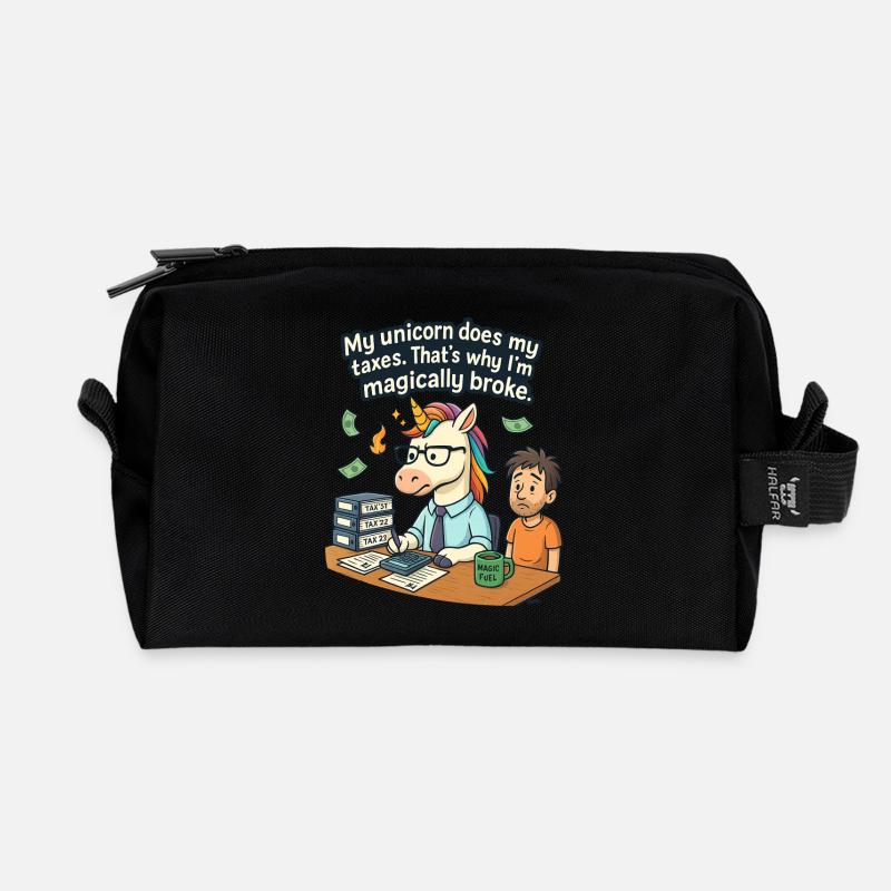 0009 unicorn taxes - Recycelte Kulturtasche - Schwarz