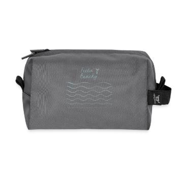 Feeling Beachy Design Lustiger Strand für den Sommer - Recycelte Kulturtasche - Anthrazit - Vorne