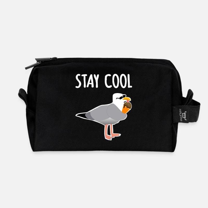 Cool Bleiben - Recycelte Kulturtasche - Schwarz