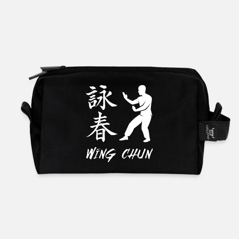 Wing Chun Fighter - Recycelte Kulturtasche - Schwarz