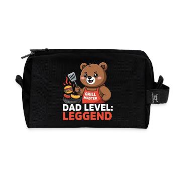 Dad Level: Leggends Grill Master Bear - Recycled Toiletry Zip Bag - black - Front
