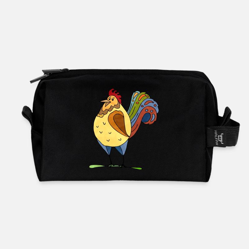 Hahn - Recycelte Kulturtasche - Schwarz