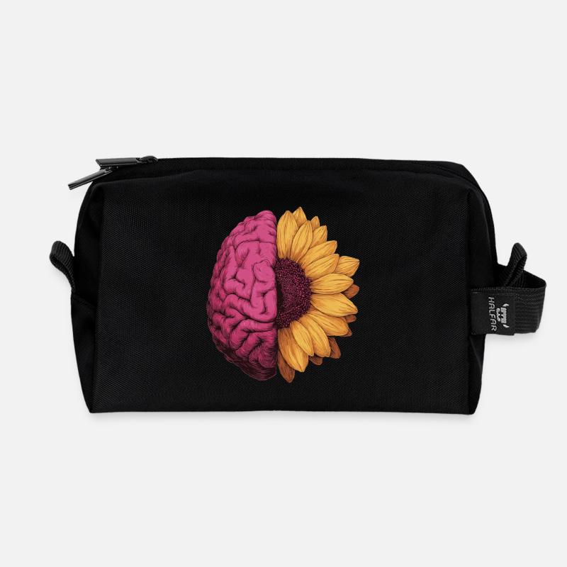Neurodivergent Autismus ADHS Sonnenblume Gehirn - Recycelte Kulturtasche - Schwarz