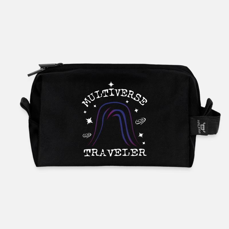 Multiverse Traveler - Recycled Toiletry Zip Bag - black