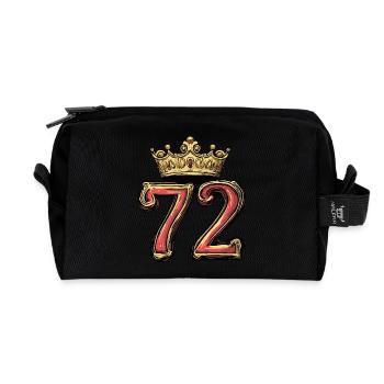 72 Zahl Krone - Recycelte Kulturtasche - Schwarz - Vorne