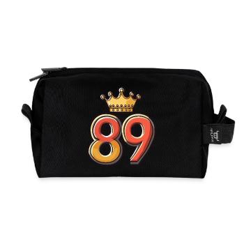 89 Number Crown - Recycled Toiletry Zip Bag - black - Front