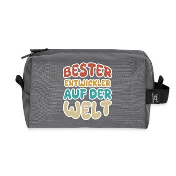 Calling Developer - Recycled Toiletry Zip Bag - anthracite - Front