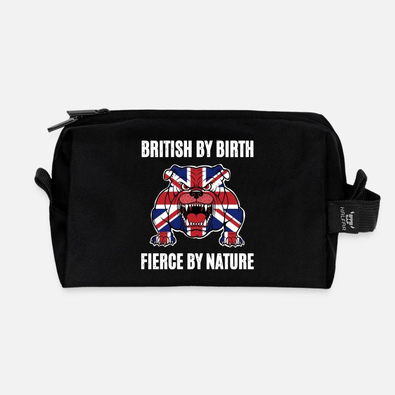 British Bulldog - Recycled Toiletry Zip Bag - black