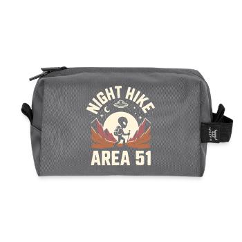 Funny Area 51 Alien UFO Hike Hiking - Recycled Toiletry Zip Bag - anthracite - Front