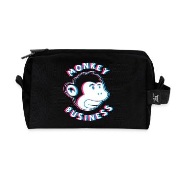Monkey Business 3D - Affe Graffiti Urban Art - Recycled Toiletry Zip Bag - black - Front