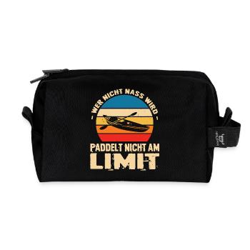 Kayaker Gifts Kayak Water Sports Outfits - Recycled Toiletry Zip Bag - black - Front