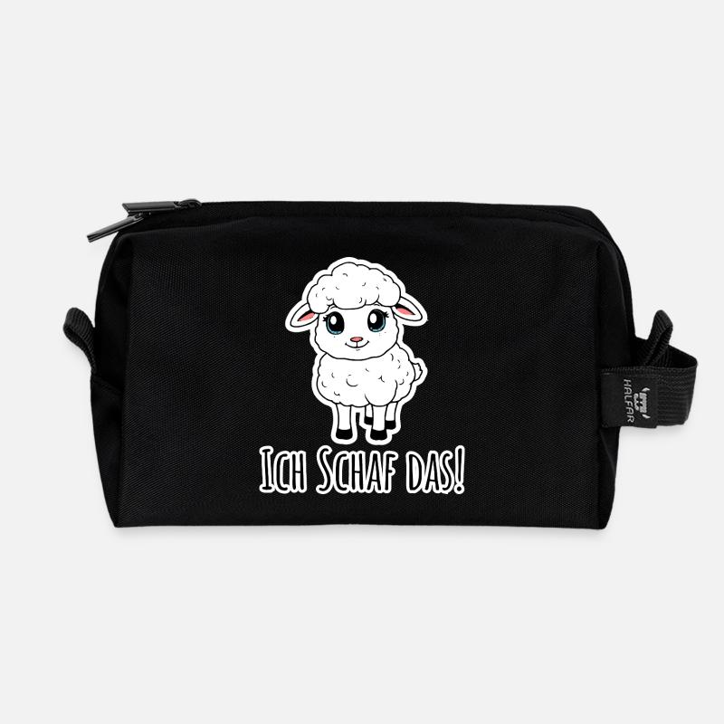 Ich Schaf das! Das kleine Lamm hat Selbstvertrauen - Recycelte Kulturtasche - Schwarz