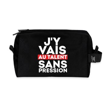 Ich setze AU-Talent ohne Druck - Recycelte Kulturtasche - Schwarz - Vorne
