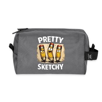 Ziemlich Skizzenhaft Pretty Sketchy Bleistifte - Recycelte Kulturtasche - Anthrazit - Vorne