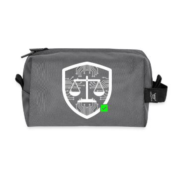 Cyber Security Schild Waage Tech Vektor - Recycelte Kulturtasche - Anthrazit - Vorne
