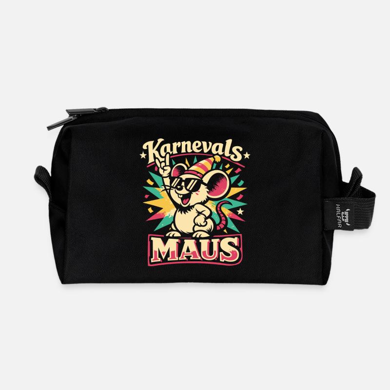 Karnevalsmaus Rock Musik Lustig Geschenk - Recycelte Kulturtasche - Schwarz