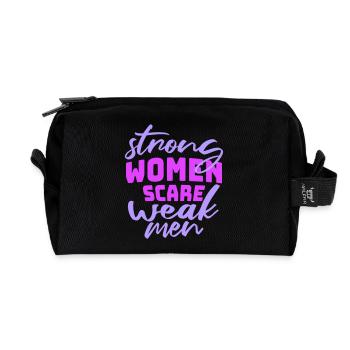 Des femmes fortes effraient les hommes faibles Féministe confiante - Trousse de toilette en tissu recyclé - noir - Devant