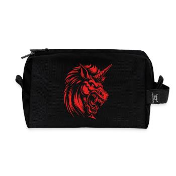 Angry Unicorn Dark Power - Rebellious Magic - Recycled Toiletry Zip Bag - black - Front