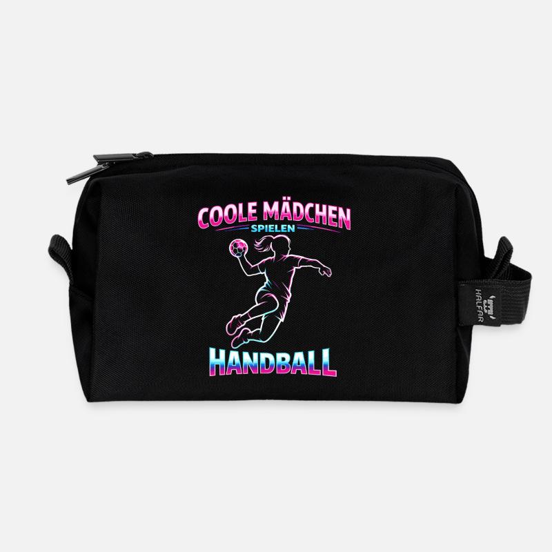 handball mädchen weihnachten geschenk - Recycelte Kulturtasche - Schwarz
