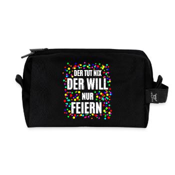 He wants to celebrate - Recycled Toiletry Zip Bag - black - Front