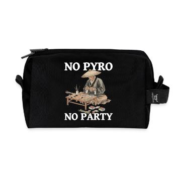 No Pyro No Party Fireworks - Recycled Toiletry Zip Bag - black - Front
