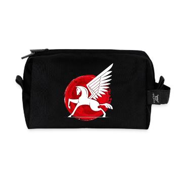 Pegasus im Roten Kreis Pferd schimmel reiten Sage - Recycelte Kulturtasche - Schwarz - Vorne