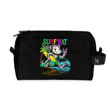 Surf Rat Surfing - Recycelte Kulturtasche - Schwarz - Vorne