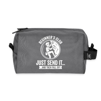 Anfängerclub Just Send It - Recycelte Kulturtasche - Anthrazit - Vorne