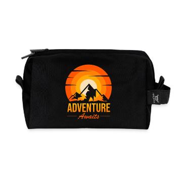 Adventure Awaits Peak Sunset - Recycled Toiletry Zip Bag - black - Front