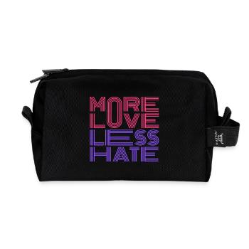 Mehr Liebe, weniger Hass - Recycelte Kulturtasche - Schwarz - Vorne