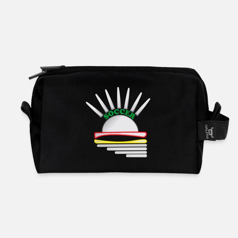 Soccer Logo - Recycled Toiletry Zip Bag - black