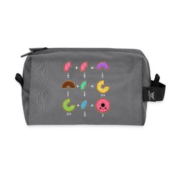 Donut Brüche Mathe Lernen mit Humor - Recycelte Kulturtasche - Anthrazit - Vorne
