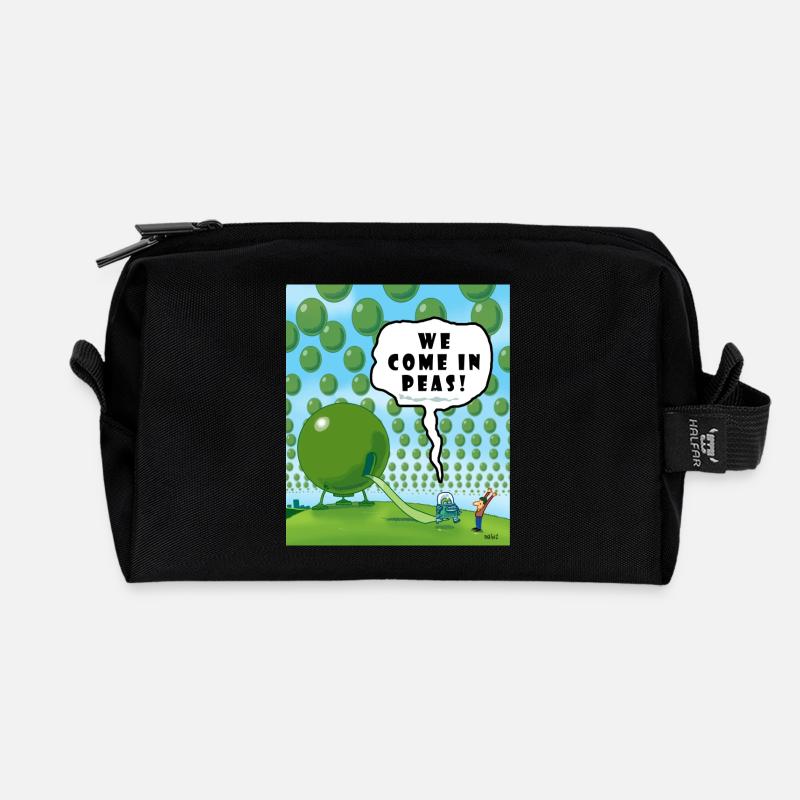 WIR KOMMEN IN PEAS! - Recycelte Kulturtasche - Schwarz